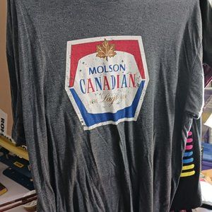 official molson t-shirt grey beer vintage quebec brand